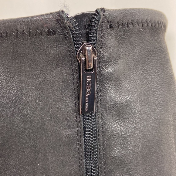 BCBGENERATION Sunshine Vegan Suede Leather Black Knee High Tall Side Zip Boots - Picture 7 of 16